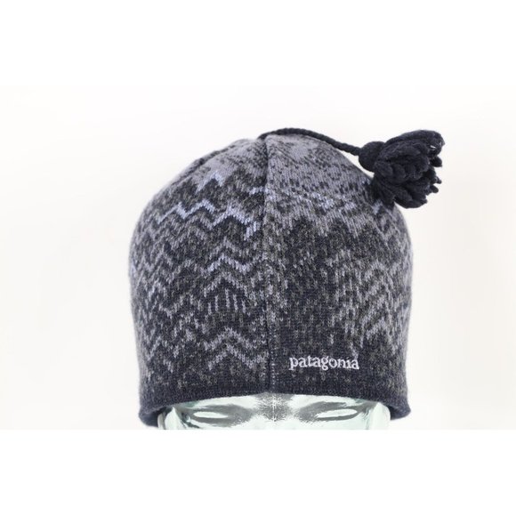 Patagonia Spell Out Tassel Wool Blend Knit Winter Beanie Hat Cap Womens Large Patagonia Snowbelle Beanie - Bentgate Mountaineering main image 4